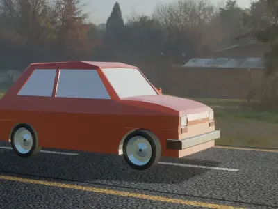 Fiat 126 Low Poly Low-poly 3D model