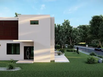 L Shape 3D House Model Low-poly 3D model