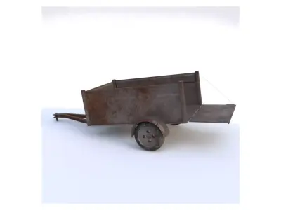 Rusty Trailer Low-poly 3D model