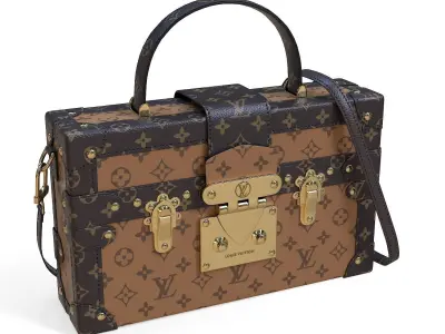 Louis Vuitton Petite Malle Monorgram Brown Light Low-poly 3D model