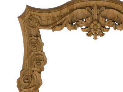 Carved picture frame STL 3D model 112