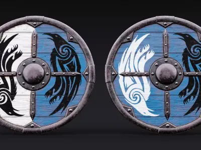 Viking Shield - Raven 3D model