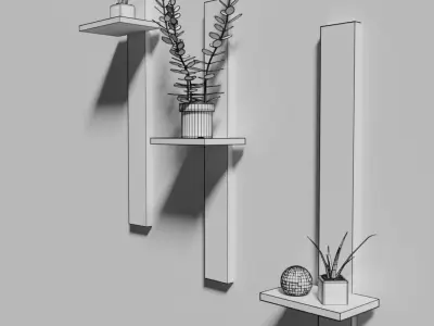 Wall Shelves Low-poly 3D model