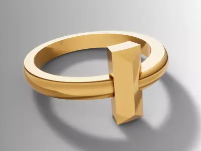 Tiffany T Style Ring CAD  3DM STL File 3D print model