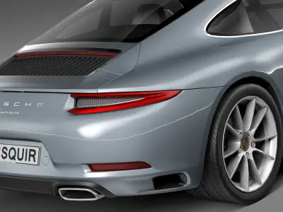  HQ LowPoly Porsche 911 Carrera Coupe 2016 Low-poly 3D model