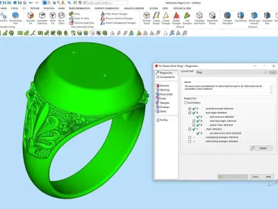 Eagle man ring  gold  printable jewelry 3D model 3D print model