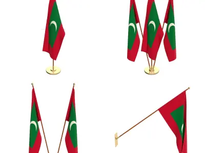 Maldives Flag Pack 3D model