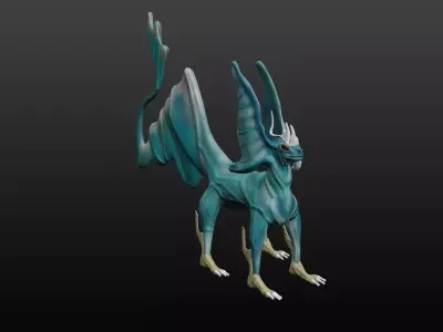 Blue Dragon Low-poly 3D model