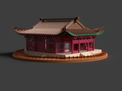 Chinese ancient house  Low-poly 3D model purchase