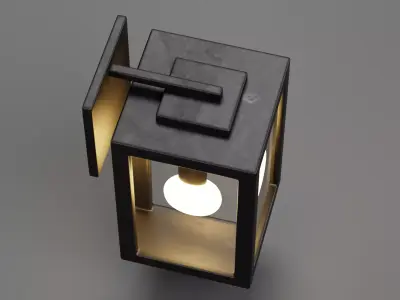 Lantern V2 - Modern Wall-Mounted Lamp Low-poly 3D model