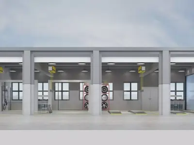 Car Repair Garage 3D model