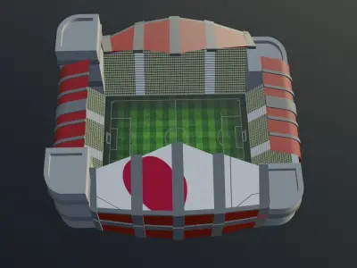 Football Stadium - Japan Low-poly 3D model