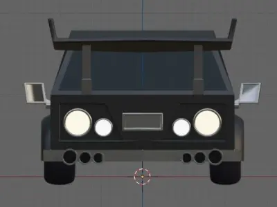 Low-poly Black Old Car Free low-poly 3D model