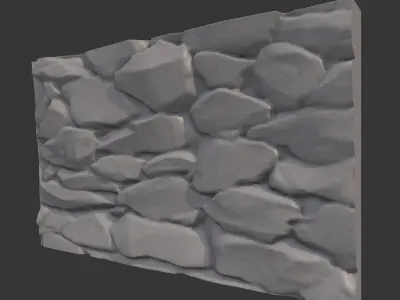Ancient Stone Fortress Wall 3D model