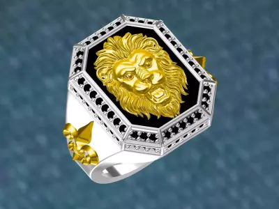 Lion Ring 3D print model