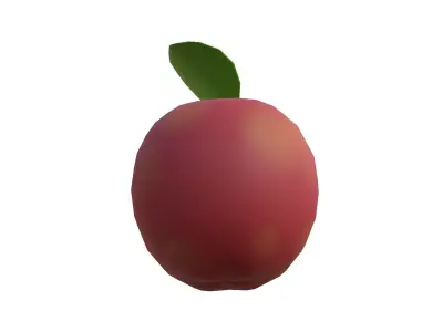 Apple with leaf Free low-poly 3D model