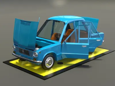 vaz 2101 cartoon 3D model