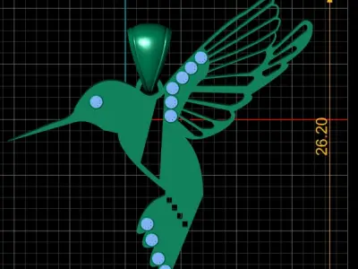 HUMMING BIRD PENDANT 3D PRINTABLE MODEL  3D print model