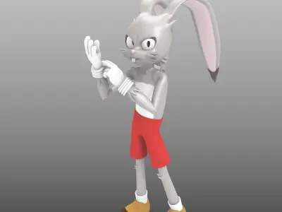 RoyRabbit - Cartoon Animal Character Low-poly 3D model