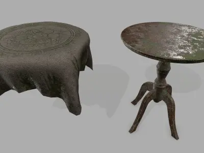 Table with cloth Low-poly 3D model