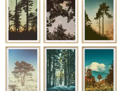 JUNIQE Forest set-02 poster 3D model