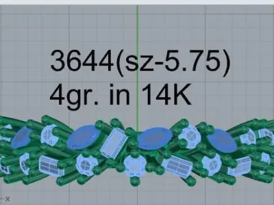 Diamond Band Ring 3644 3D print model