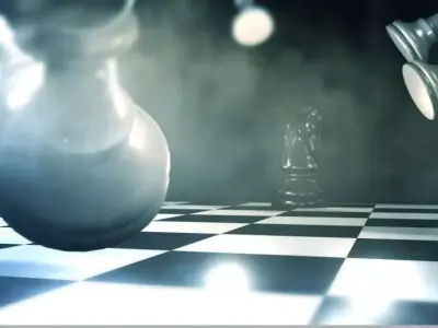 Chess Set pieces on board 3D model