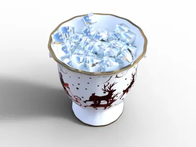 Christmas Jar Ice Bucket Low-poly 3D model