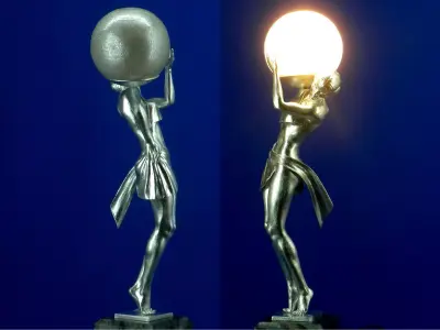 Lamp Woman carrying light 3D print model