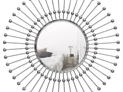 Hadfield Beaded Sunburst Wall Mounted Mirror W000705685 3D model