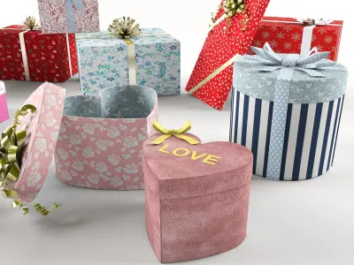  Set of 13 dizzy and deadpan collection gifts boxes 3D model