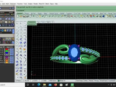 Birthstone Oval Ring 3D print model