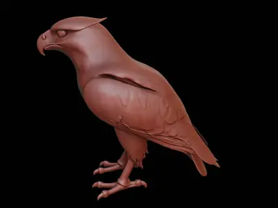 Hawk Animal Sculpture 3D print model get