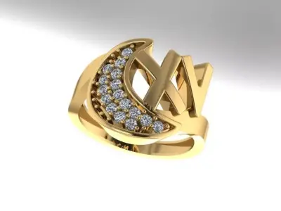 Ring 15 years and moon 3D print model