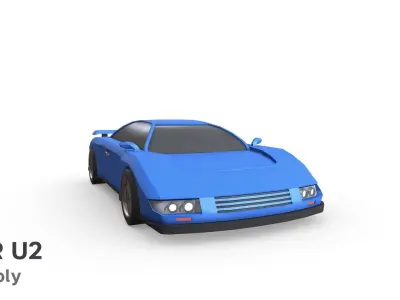 Car U2 lowpoly game-ready Low-poly 3D model