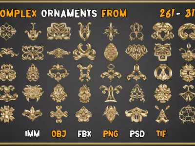 2000 SUPER ORNAMENTAL MEGAPCK  KING OF ORNAMENTS BRUSH     Low-poly 3D model