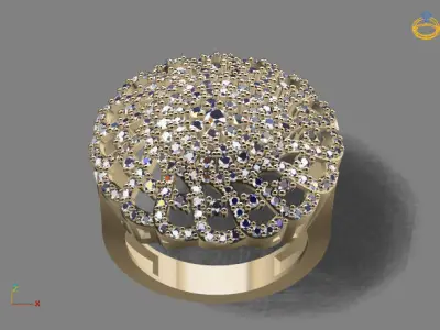 STL 3DM Print Ready Women Diamond Ring Lightweight Printable  3D print model 51