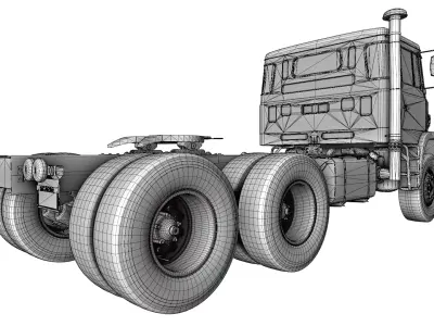 Scania LT140 38 6x4 Stock Classic Truck Low-poly 3D model