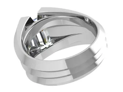 Emerald Diamond Ring 3754 3D print model