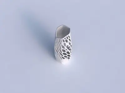 Vase arc hexagon with organic lattice half solid 3D print model