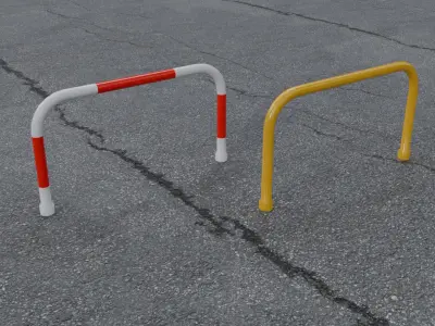 Car stop gate set 3D model