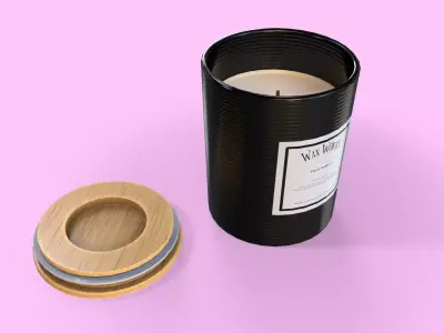 Wax Candle Low-poly 3D model