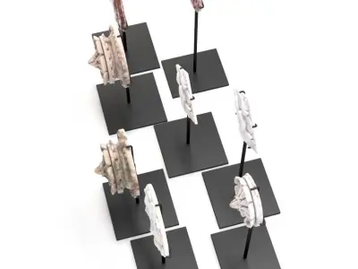 Architectural Plaster Fragments on Stand 3D model