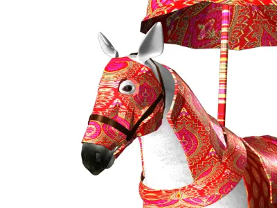 Indian Wedding Horse Rigegd and Animated 3D model