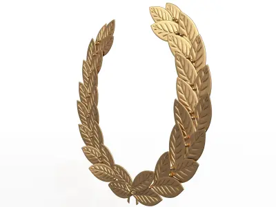 Gold Laurel Wreath Low-poly 3D model