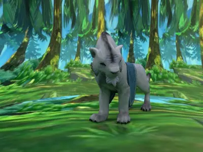 White tiger Low-poly 3D model