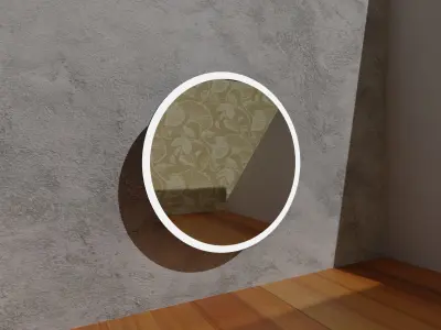 Rounded T Mirror LED Free 3D model
