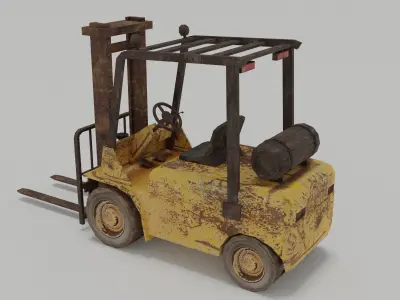 Old Forklift Low-poly 3D model