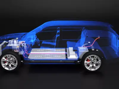 Generic Electric Car FWD Chassis X-Ray 3D model