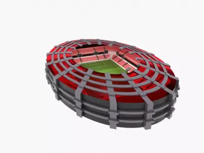 Soccer Stadium Low-poly 3D model 25